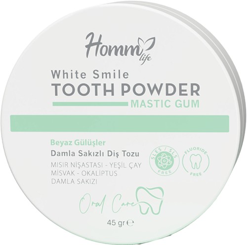Homm Life Damla Sakızlı Diş Tozu 45gr - Ağız Bakım Ürünü