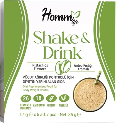 Homm Life Fıstık Aromalı Shake & Drink (17 g x 5 Adet)