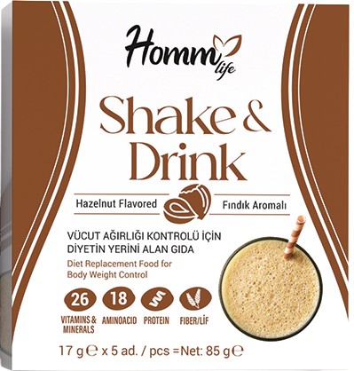 Homm Life Fındık Aromalı Shake & Drink (17 g x 5 Adet)