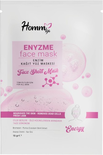 Homm Lıfe Enzim Kağıt Yüz Maskesi 15gr
