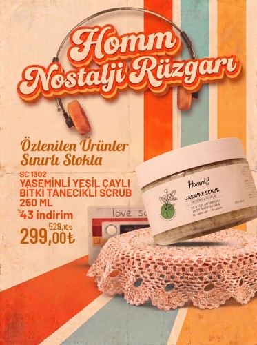 Homm Lıfe Yaseminli Yeşil Çaylı Bitki Tanecikli Scrub 250 Ml