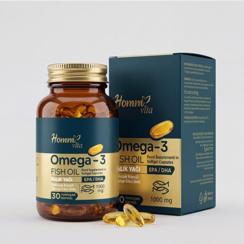 Homm Vita Omega-3 Portakal Aromalı Balık Yağı 30 Kapsül
