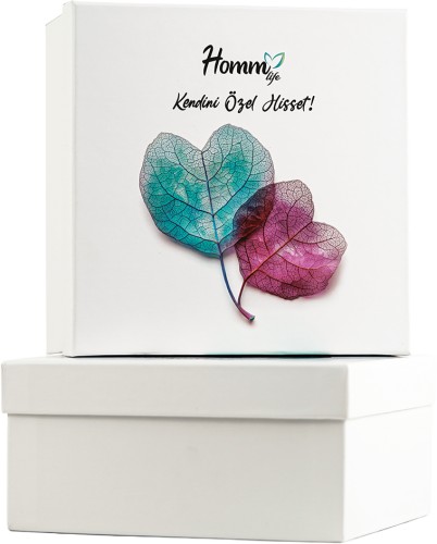 Homm Bitkisel Şık Hediye Kutusu - 21.5 x 21.5 x 10.5 cm